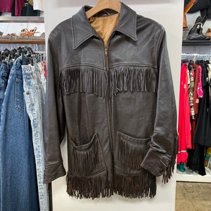1950s Brown Leather Fringe Jacket