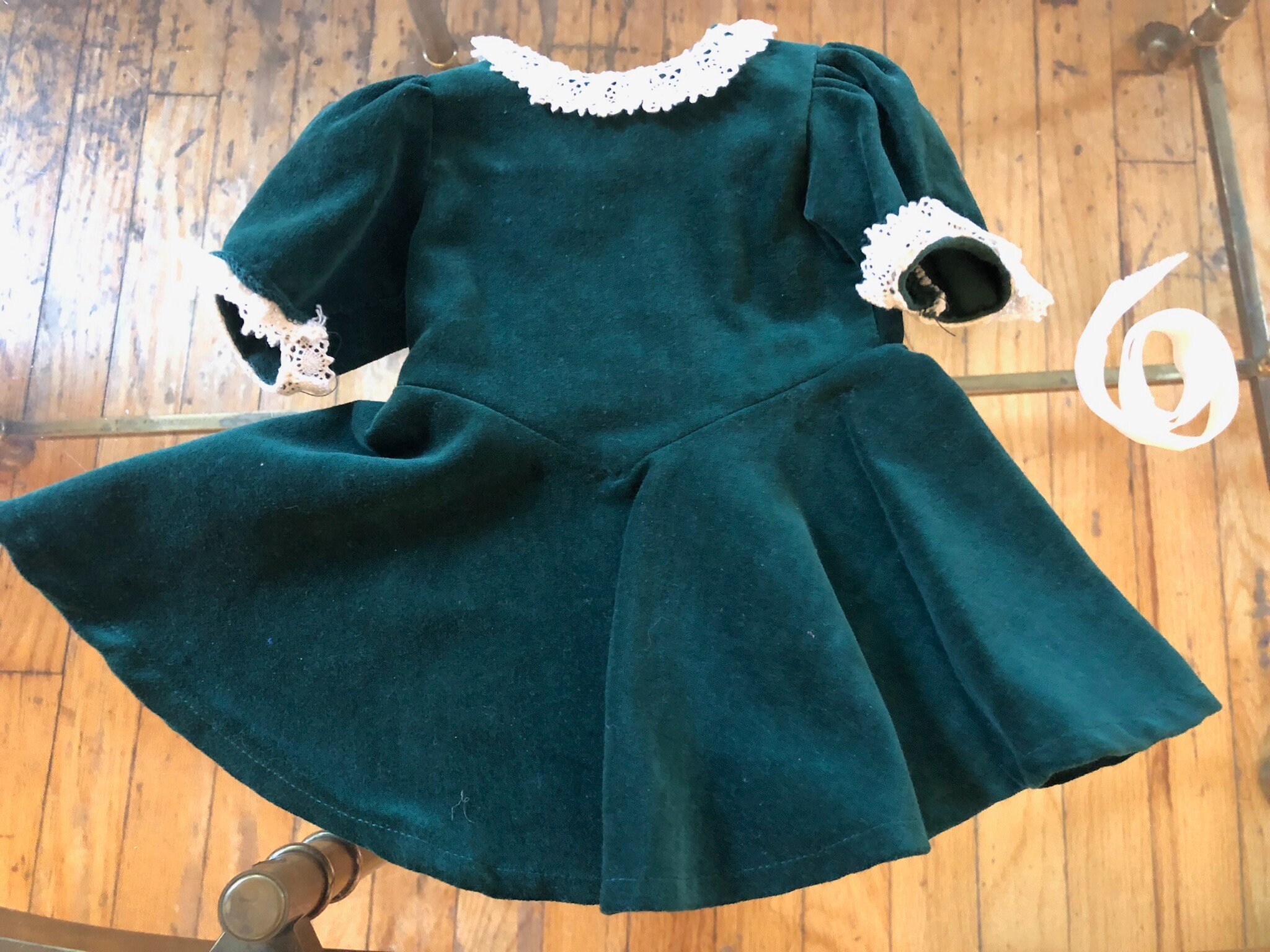 green emerald velvet dress Blenda Plaid Dress