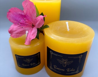 Beeswax Candles - 100% Beeswax - Pillar Candles