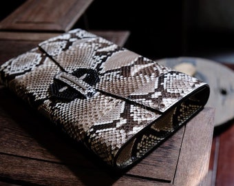 Elegant Luxury White Snake Pattern Genuine Python Leather Hand Bag #Exotic #Luxury