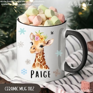 Christmas Gift for Children Hot Chocolate Mug Personalized, Stocking Stuffer Gift, Christmas Eve Box Fillers, Kids Xmas Enamel Camping Mug