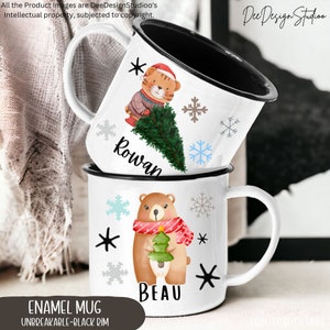 Baby Lion Hot Chocolate Mug for Kids Personalized Gift, Children&#39;s Holiday X-mas Camping Hot Cocoa Mug, Merry Christmas Stocking Stuffer Mug