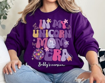 Sudadera con capucha y nombre personalizado para mamá unicornio, sudadera con capucha y nombre personalizado para niños, camiseta de fiesta para mamá unicornio, camiseta de cumpleaños para niña mamá