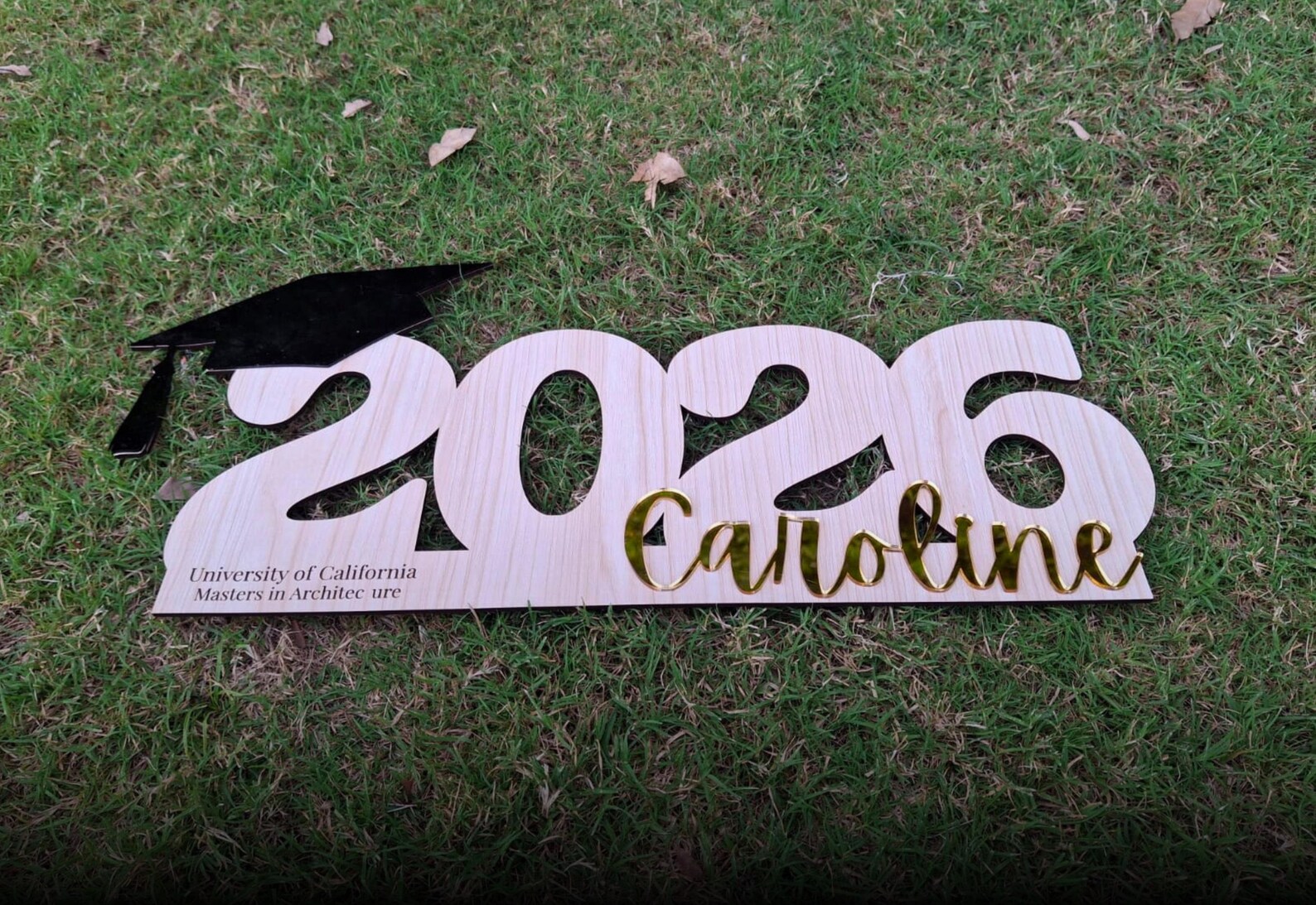 Grad 26 Letters Custom Graduation 2026 Wooden Sign, Personalized Grad 26 Guestbook ...