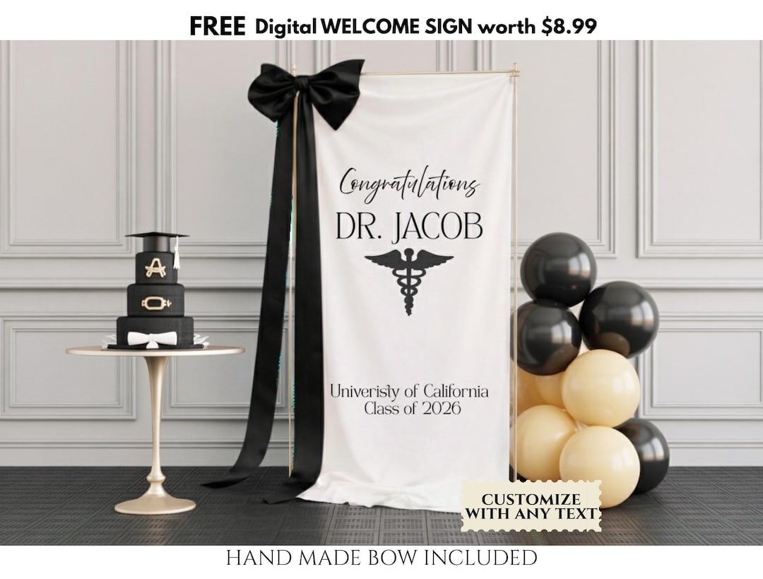 Personalized Doctor Graduation Banner, Custom Doctorate Grad Party ...