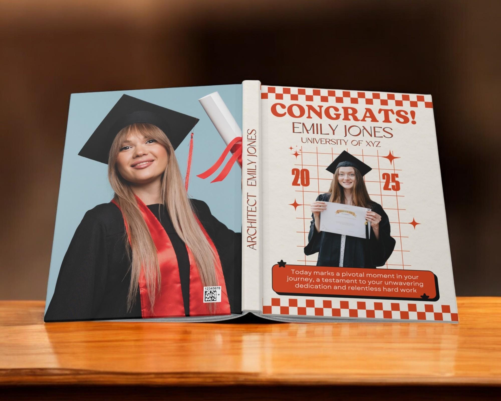 Retro Graduation Photo Journal 2025, Custom Graduation Scrapbook ...