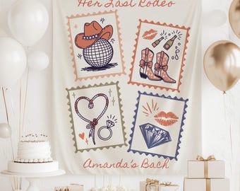 Last Rodeo Bachelorette Banner, Nashville Cowgirl-Party-Zeichen, Western Country Braut Hintergrund, rustikales Rodeo Bach Wochenende Dekoration Geschenk