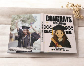 Personalized Graduation Scrapbook for Kids, Kindergarten Grad Gift, Custom Pre-K Journal, 2025 Keepsake Girl or Boy, Cute School Memory Book