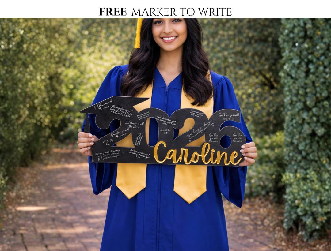 Personalized Class of 2026 Graduation Party Sign, Wooden Guestbook ...