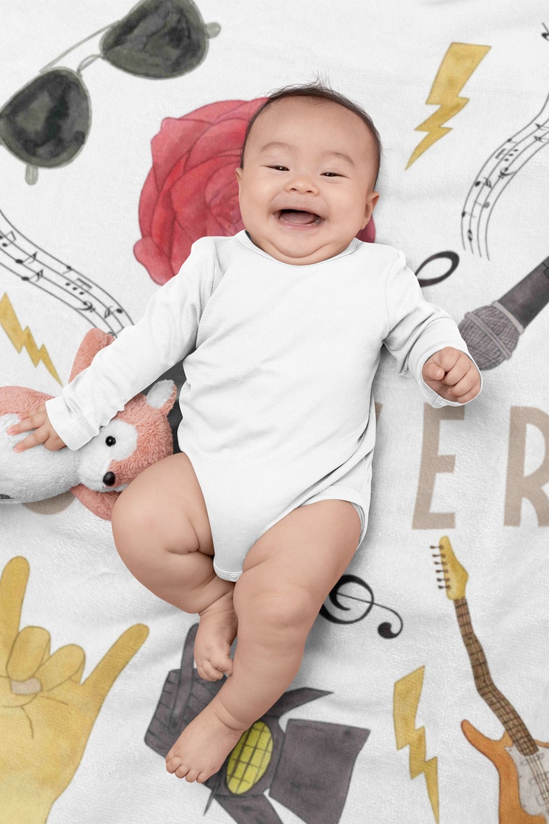 Personalized Musical Instruments Blanket for Kids Room, Music Theme