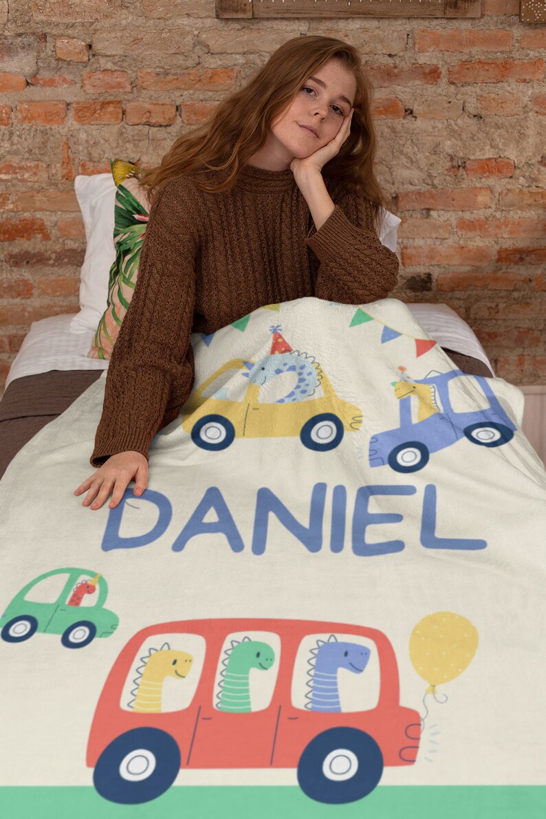 Personalized Dino Car Theme Baby Shower Gift, Trex Car Kids Nursery