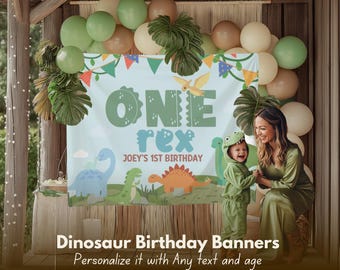 Custom 2 rex backdrop birthday banner, Dinosaur 2nd birthday decoration Two rex bday banner, Jurassic Trex backdrop, Boy dino welcome sign