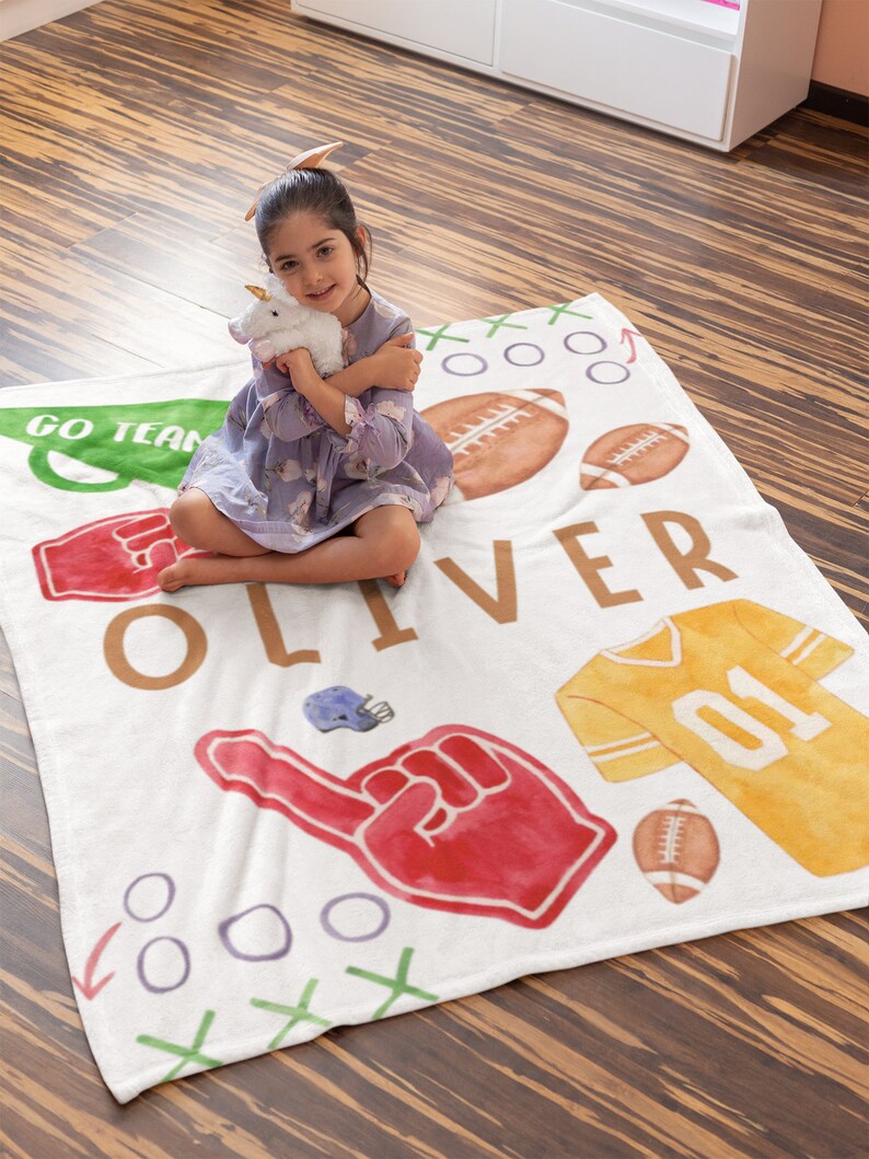 Personalized Football Baby Shower Gift, Kids Nursery Decor, Sports Baby