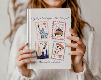 New York Bachelorette Journal, notitieboek bruid NYC, Big Apple-gastenboek vrijgezellenfeest, City Bach-feestgunst, cadeau voor bruid in de stad dagboek