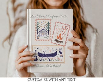 Diario de despedida de soltera en campamento y lago, libro de visitas de aventuras para novias, libro de recuerdos para despedidas de soltera al aire libre, cuaderno de novia para fogatas con chapuzón final, regalo
