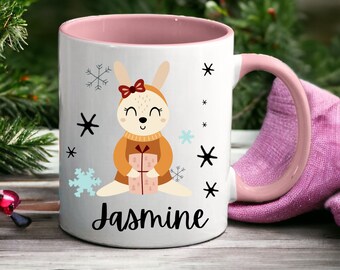 Kid hot chocolate Unbreakable mug, Kid hot cocoa mug, Child's Secret Santa Stocking Stuffers, Children's personalized Christmas eve mug gift
