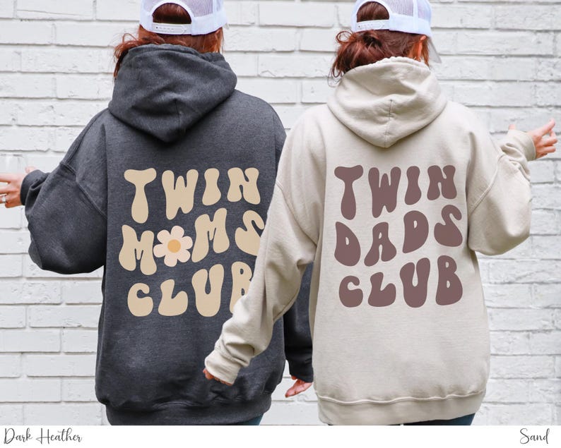 Sudadera para mamá de gemelos, camiseta para papá de gemelos, idea de regalo de cumpleaños para mamá primeriza, camiseta para mamá de gemelos embarazada, regalo para el día de la madre, sudadera para mamá, sudadera con capucha imagen 3