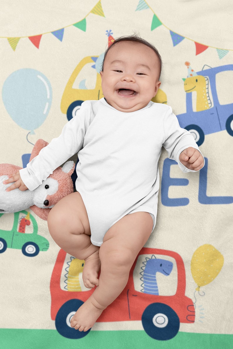 Personalized Dino Car Theme Baby Shower Gift, Trex Car Kids Nursery