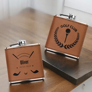 Flask Golf Groomsman favores de boda personalizados, propuesta de fiesta nupcial de golf, suministros de fiesta de cumpleaños de hombres de golf, regalo de papá de golf de club de campo