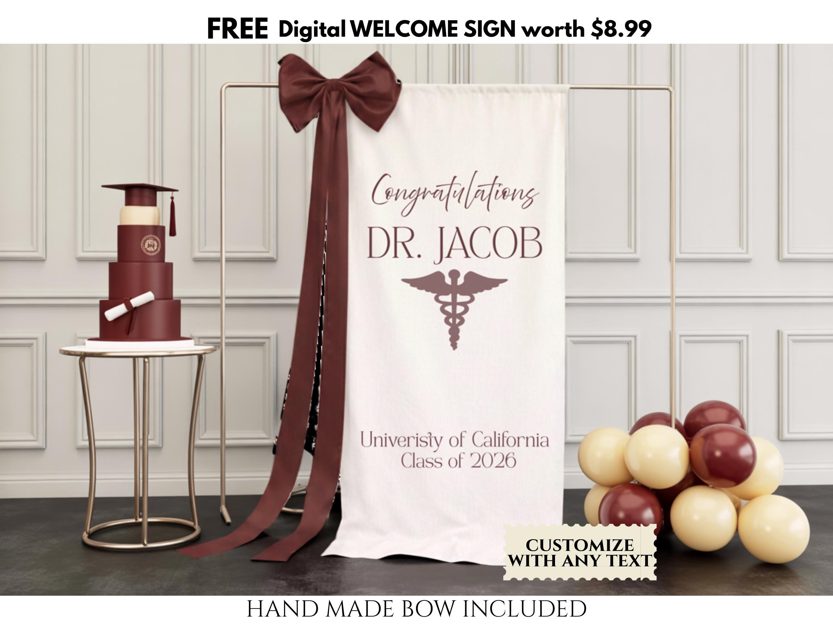 Doctor Prom Sign Personalized Doctor Graduation Banner, Custom Doctorate Grad Party ...