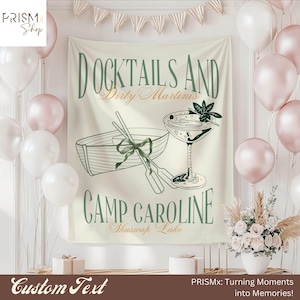 Custom Lake Bachelorette Party Wall Banner Photobooth, Personalized Lake Bridal Shower Backdrop, Bride last trail, Lake Bach Location Banner