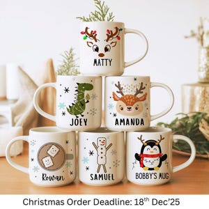Unbreakable Kids Christmas mug Personalized, Children birthday party favors, Hot chocolate Cup, Hot Cocoa mug Gift, Custom Xmas Camping Mugs