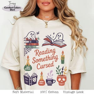 Booktrovert Halloween Shirt, Spooky Bookworm Ghost Tee, Fall Fantasy Bookish Top, Bibliophile Reader Tshirt, Cute Booktok Witch Shirt Gift