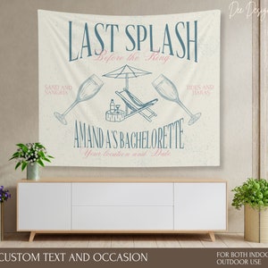 Personalized Beach Bach Party Wall Photobooth, Custom Coastal Bachelorette Banner Beach Bachelorette Weekend Welcome Sign Bridal shower deco