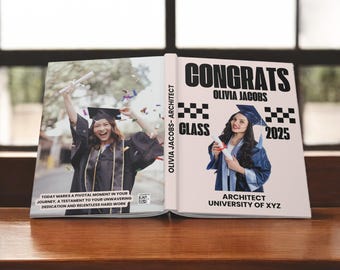 Custom Graduation Photo Journal, Daughter grad gift from mom, Senior Graduation Announcement, College graduate notebook, Grad Guest Book 25