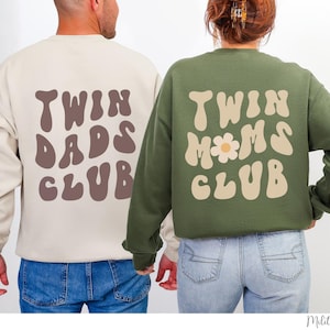 Sudadera para mamá de gemelos, camiseta para papá de gemelos, idea de regalo de cumpleaños para mamá primeriza, camiseta para mamá de gemelos embarazada, regalo para el día de la madre, sudadera para mamá, sudadera con capucha imagen 1