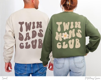 Twins Mom Sweatshirt, Twin Dad shirt, New mom dad Birthday gift idea, Pregnant Twin mama shirt, mothers day gift, Sweatshirt Mom tee, Hoodie