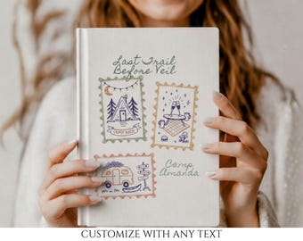 Cuaderno de despedida de soltera de campamento, diario personalizado "Último camino antes del velo", libro de visitas de recuerdos de la tribu de novias, regalo de despedida de soltera de campamento al aire libre