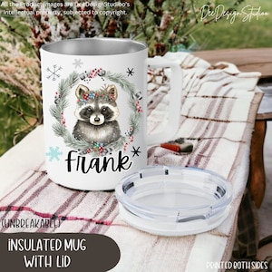 Unicorn Hot Chocolate Kids Name Enamel Mug with Lid Personalized for Girls Boys, Toddler Shatterproof Mugs, Children&#39;s Christmas Party Favor