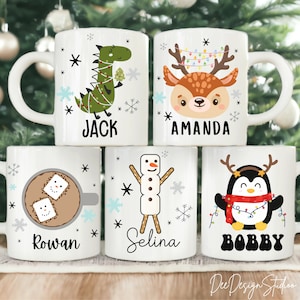 Unbreakable Kids Christmas mug Personalized, Children birthday party favors, Hot chocolate Cup, Hot Cocoa mug Gift, Custom Xmas Camping Mugs