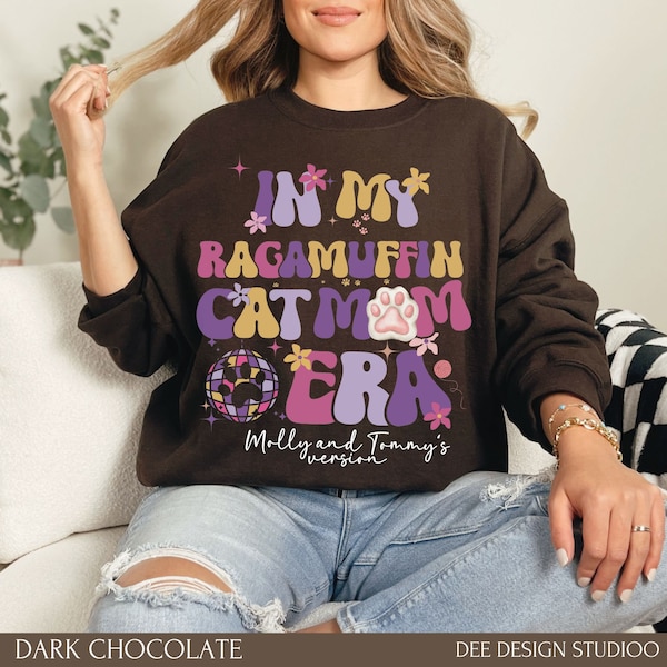 Ragamuffin Cat mama sweatshirt Personalized, Ragamuffin Cat mama sweater crewneck, Ragamuffin Cat mother's day gift birthday Cat mum hoodie