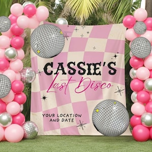 Disco Bride Party Backdrop, Bride&#39;s Last Disco Banner, Disco Bride Tapestry, Nashville Bride Final Disco Bash, Last Disco Bachelorette Sign