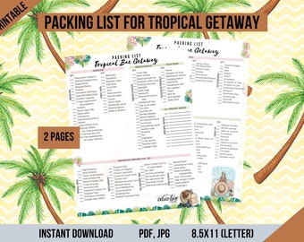 Resort Packing List - Etsy