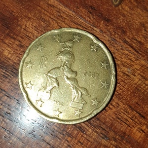 Coin 20 euro cents, Italy 2002. Rare.