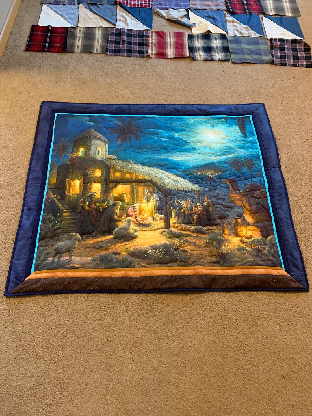 Thomas Kinkade Christmas Nativity Panel Etsy