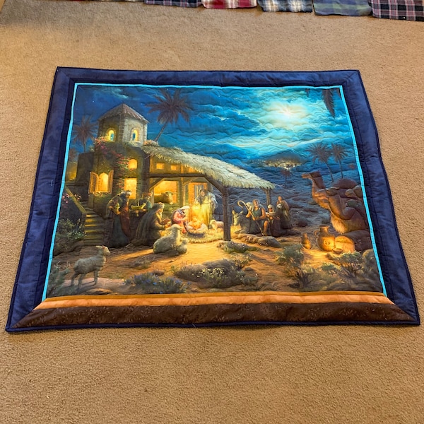 Thomas Kinkade Christmas Nativity Panel