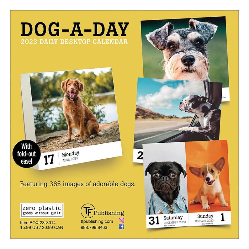 TF Publishing 2023 Dog A Day Daily Desktop Calendar Etsy