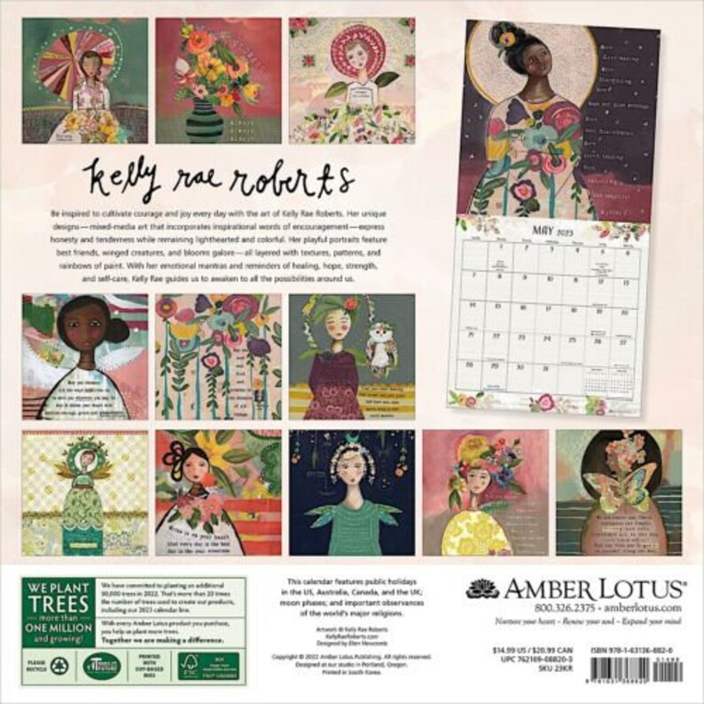 amber-lotus-kelly-rae-roberts-2023-wall-calendar-etsy