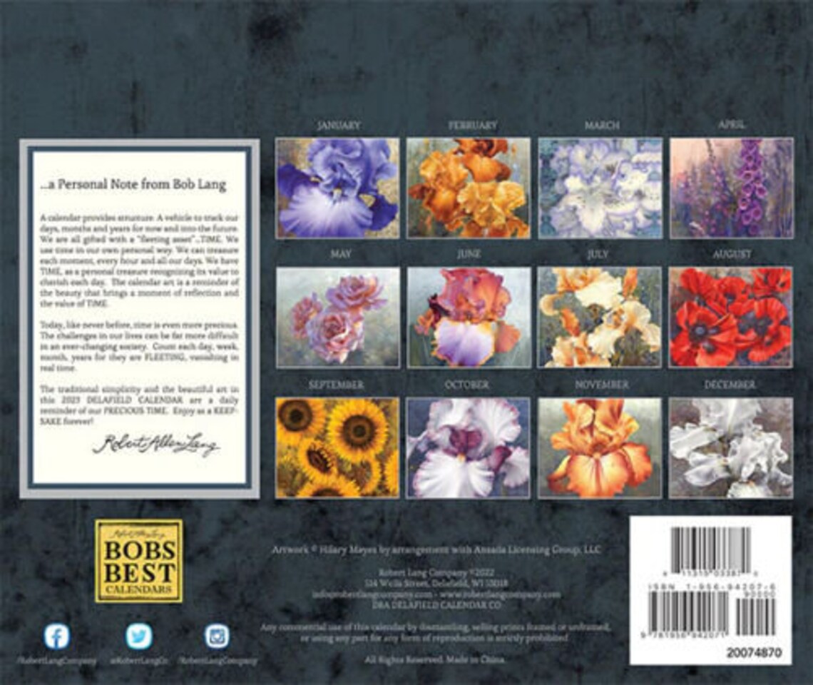 Delafield 2023 Garden Floral Wall Calendar Etsy