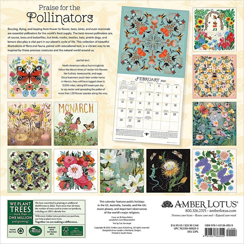 amber-lotus-praise-for-the-pollinators-2023-wall-calendar-etsy