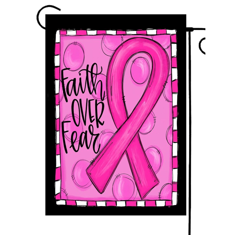 Flags Galore Breast Cancer Ribbon Garden Flag Etsy