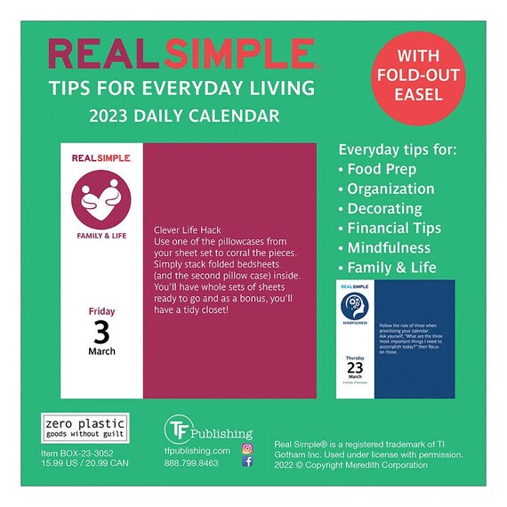 TF Publishing 2023 Real Simple-tips for Everyday Living Daily - Etsy