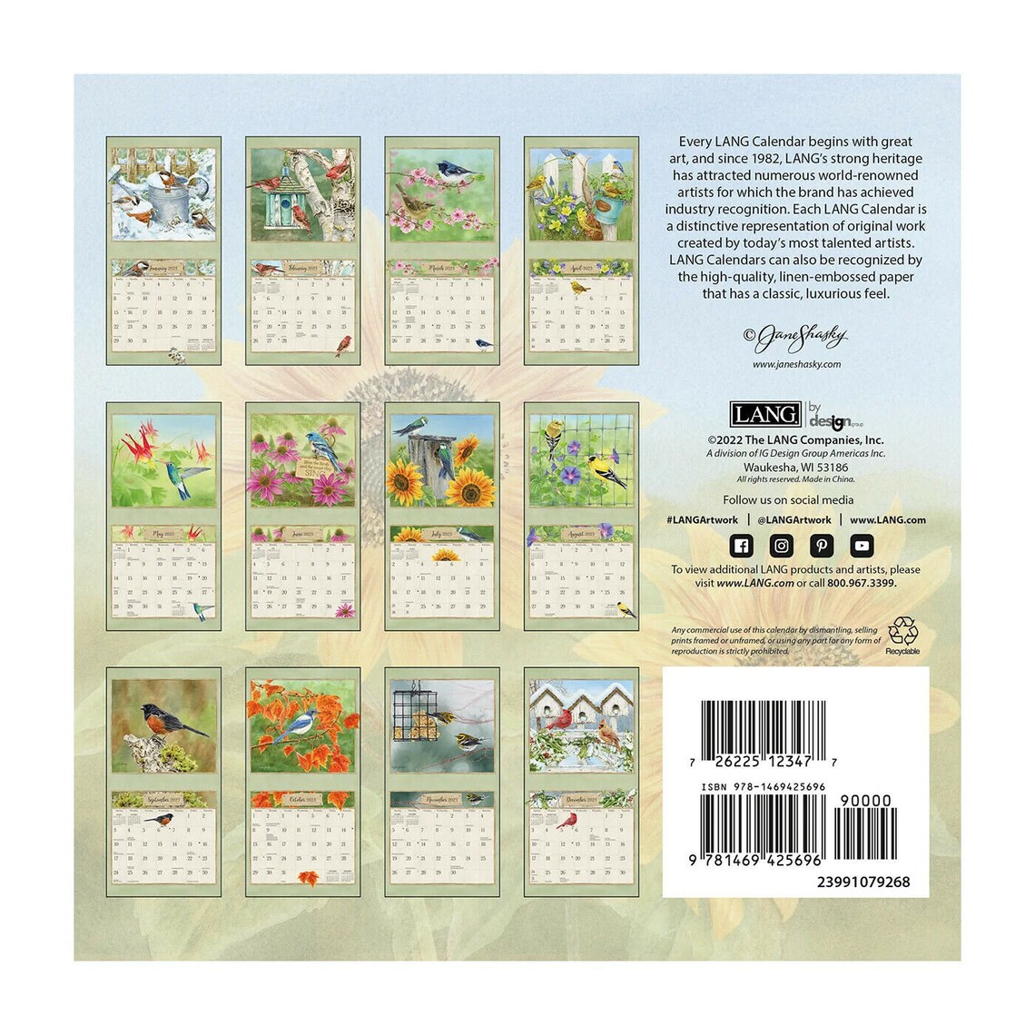 Lang Birds in the Garden 2023 Mini Wall Calendar Etsy