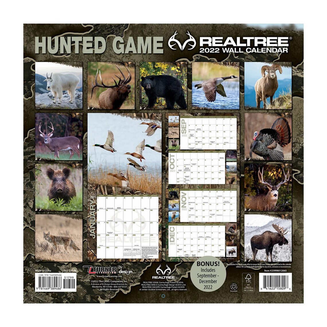 Turner Realtree Hunted Game 2023 Wall Calendar Etsy