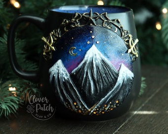 ACOTAR Mug | Rhysand Inspired Mug Night Court ACOTAR | Handmade ACOTAR Inspired Gifts | Acotar Jewelry | Goblincore | Feyre Dark Academia