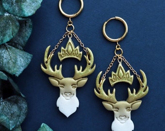 TOG Earrings | Lord of the North Stag | Throne of Glass Inspired Gifts | Aelin Galathynius | Goblincore Jewelry | Fairycore | Dark Academia